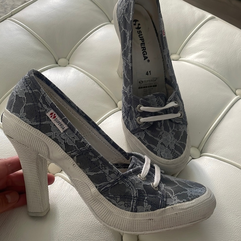 Superga high heels lace sneakers